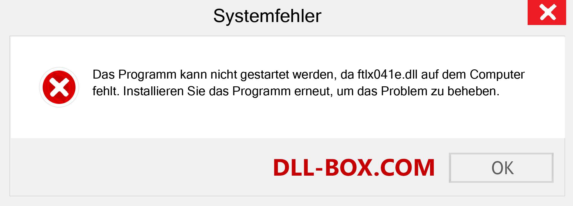 ftlx041e.dll-Datei fehlt?. Download für Windows 7, 8, 10 - Fix ftlx041e dll Missing Error unter Windows, Fotos, Bildern